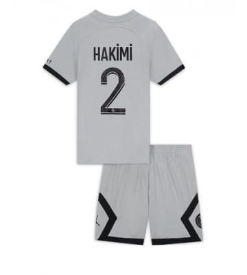 Paris Saint-Germain Achraf Hakimi #2 Bortedraktsett Barn 2022-23 Kortermet (+ Korte bukser)